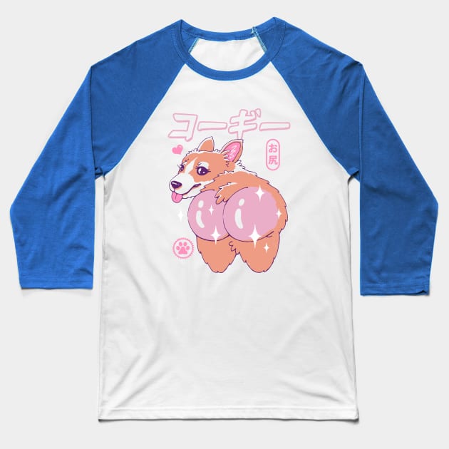 Corgi Butt Kawaii Baseball T-Shirt by Vincent Trinidad Art